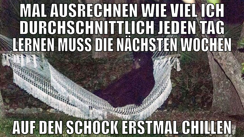 mal ausrechnen wie viel ich durchschnittlich jeden