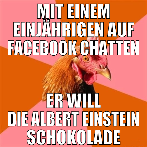 Mit einem Einjährigen auf Facebook chatten er will