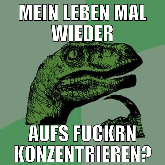 mein leben mal wieder aufs fuckrn konzentrieren?
