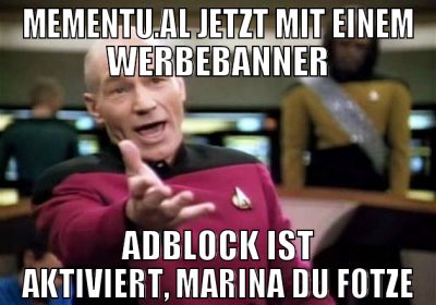 mementu.al jetzt mit einem werbebanner adblock ist