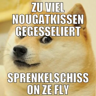 zu viel nougatkissen gegesseliert sprenkelschiß on