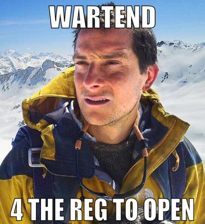wartend 4 the reg to open