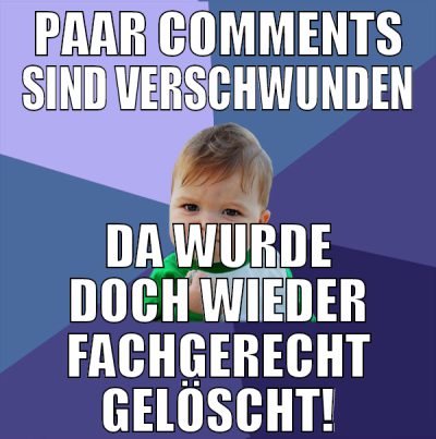 Paar comments sind verschwunden Da wurde doch wied