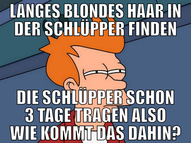langes blondes haar in der schlüpper finden die sc
