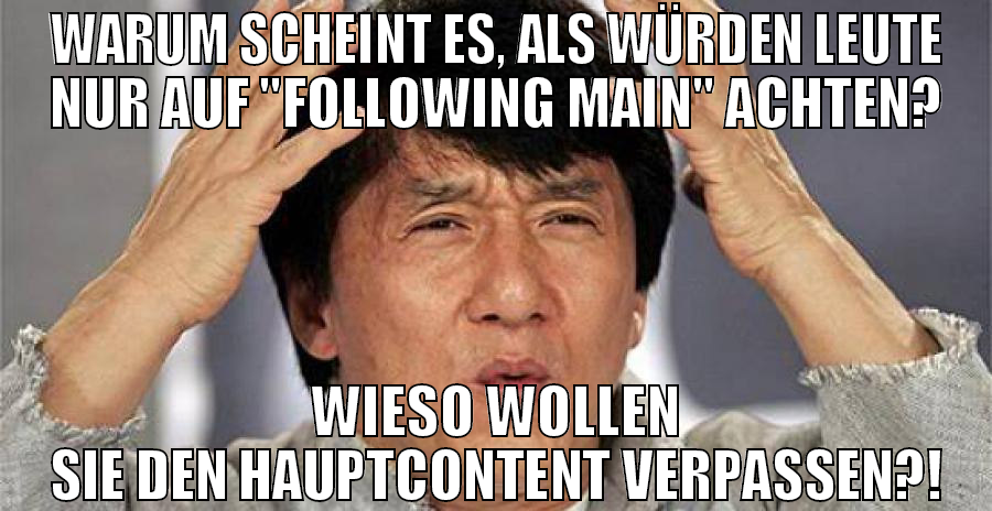 Warum scheint es, als würden leute nur auf "follow
