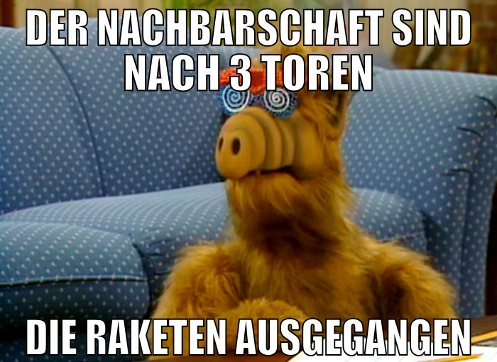 der nachbarschaft sind nach 3 toren die raketen au