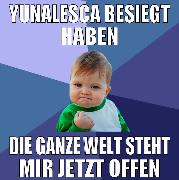 yunalesca besiegt haben die ganze welt steht mir j
