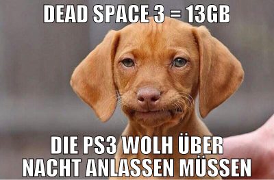 dead space 3 = 13gb die ps3 wolh über nacht anlass