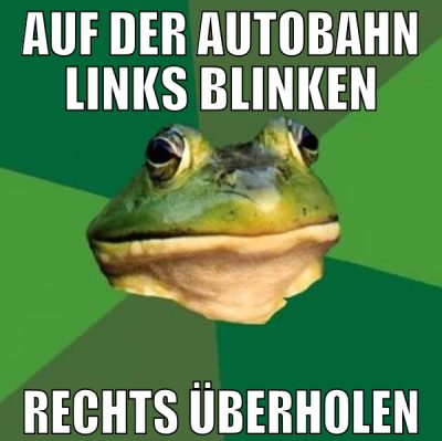 auf der autobahn links blinken rechts überholen