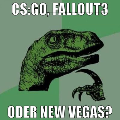 cs:go, fallout3  oder new vegas?