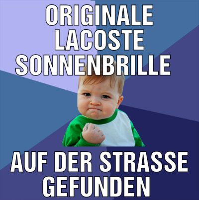 Originale Lacoste Sonnenbrille   Auf der Straße ge