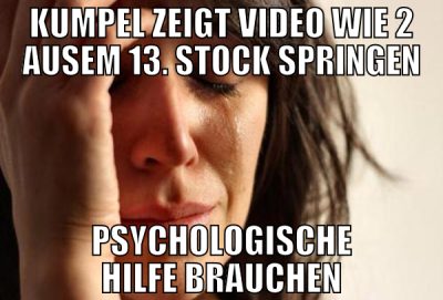 kumpel zeigt video wie 2 ausem 13. stock springen