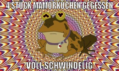 4 stück mamorkuchen gegessen voll schwindelig