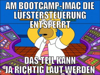 AM BOOTCAMP-IMAC DIE LÜFSTERSTEUERUNG ENTSPERRT DA