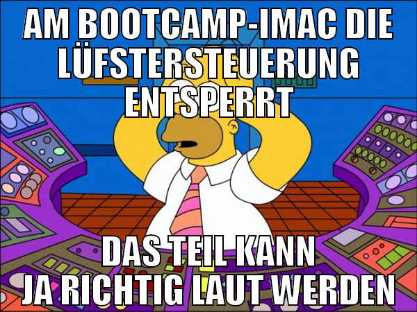 AM BOOTCAMP-IMAC DIE LÜFSTERSTEUERUNG ENTSPERRT DA