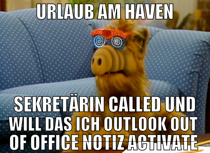 Urlaub am haven sekretärin called und will das ich