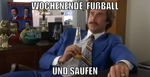 wochenende, fußball und saufen