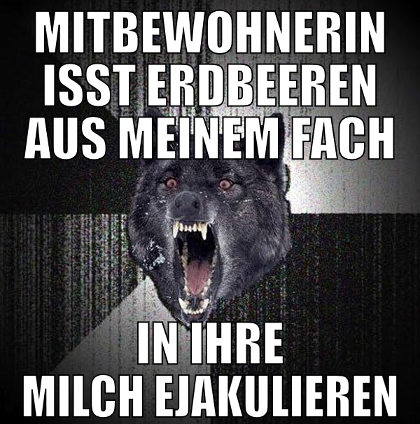 Mitbewohnerin isst Erdbeeren aus meinem fach in ih
