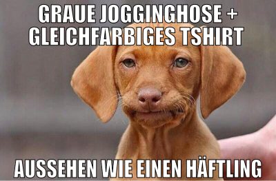 graue jogginghose + gleichfarbiges tshirt  aussehe