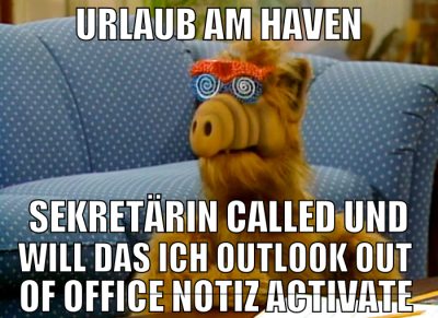 Urlaub am haven sekretärin called und will das ich