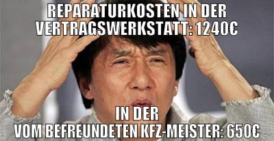 Reparaturkosten in der Vertragswerkstatt: 1240€ In