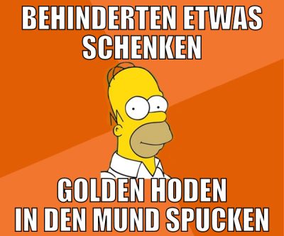 behinderten etwas schenken golden hoden in den mun