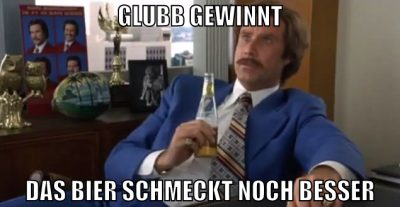 glubb gewinnt das bier schmeckt noch besser