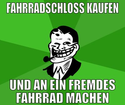 Fahrradschloss kaufen und an ein fremdes fahrrad m