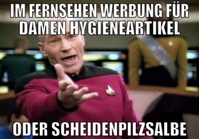 im fernsehen werbung für damen hygieneartikel oder