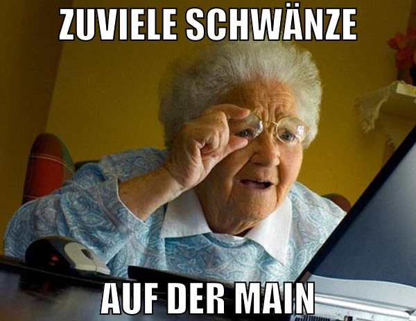 zuviele schwänze auf der main