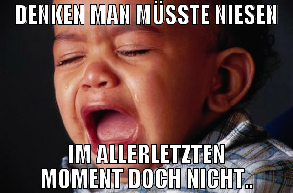 DENKEN MAN MÜSSTE NIESEN IM ALLERLETZTEN MOMENT DO