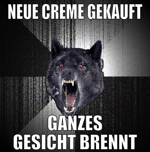 Neue creme gekauft ganzes gesicht brennt