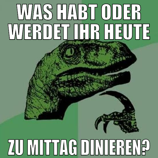 was habt oder werdet ihr heute zu mittag dinieren?