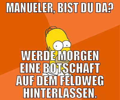 manueler, bist du da? werde morgen eine botschaft