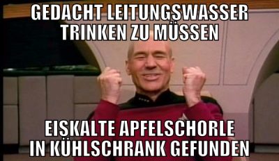 gedacht Leitungswasser trinken zu müssen eiskalte