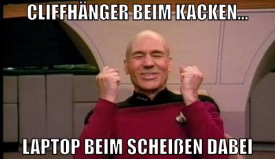 Cliffhänger beim kacken... Laptop beim scheißen da