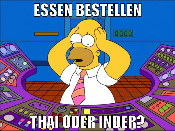Essen bestellen Thai oder Inder?