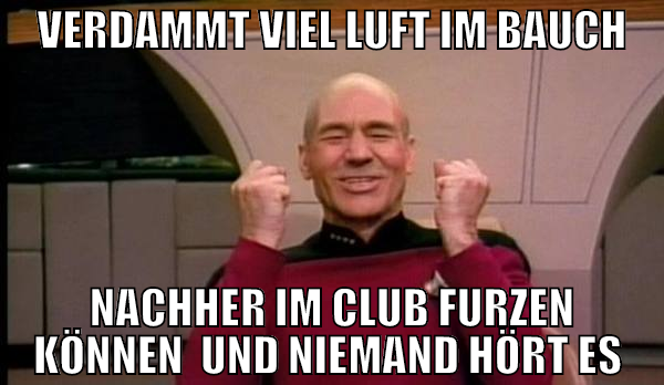 verdammt viel luft im bauch nachher im club furzen