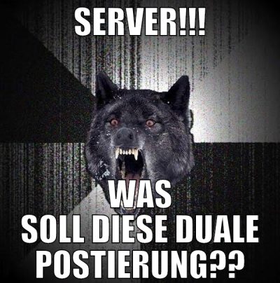 SERVER!!! WAS SOLL DIESE DUALE POSTIERUNG??