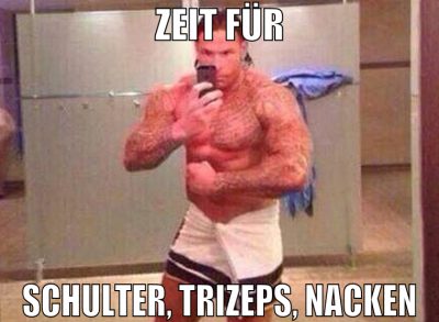 zeit für schulter, trizeps, nacken
