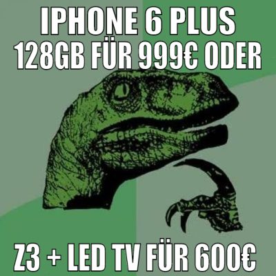 iPhone 6 Plus 128GB für 999€ oder Z3 + LED Tv für