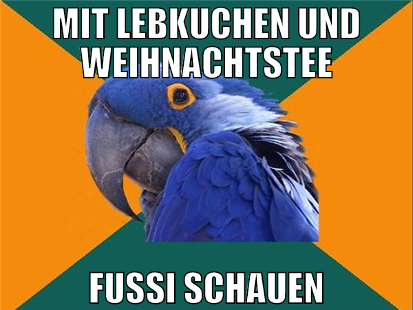 mit lebkuchen und weihnachtstee fussi schauen