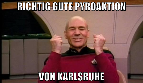richtig gute pyroaktion von karlsruhe