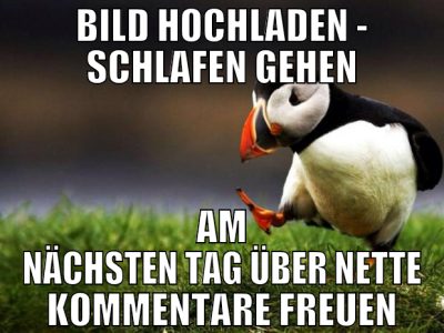 Bild hochladen - schlafen gehen am nächsten tag üb