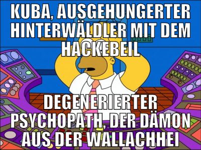 Kuba, ausgehungerter Hinterwäldler mit dem Hackebe