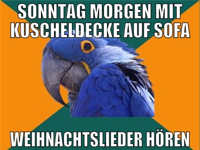 sonntag morgen mit kuscheldecke auf sofa weihnacht