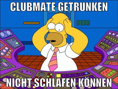 clubmate getrunken nicht schlafen können