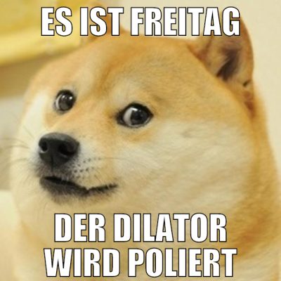 Es ist freitag der dilator wird poliert