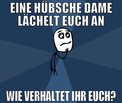eine hübsche dame lächelt euch an wie verhaltet ih
