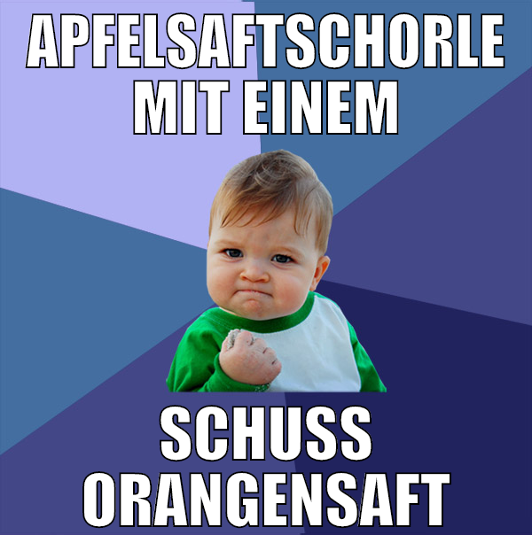 Apfelsaftschorle mit einem schuss orangensaft